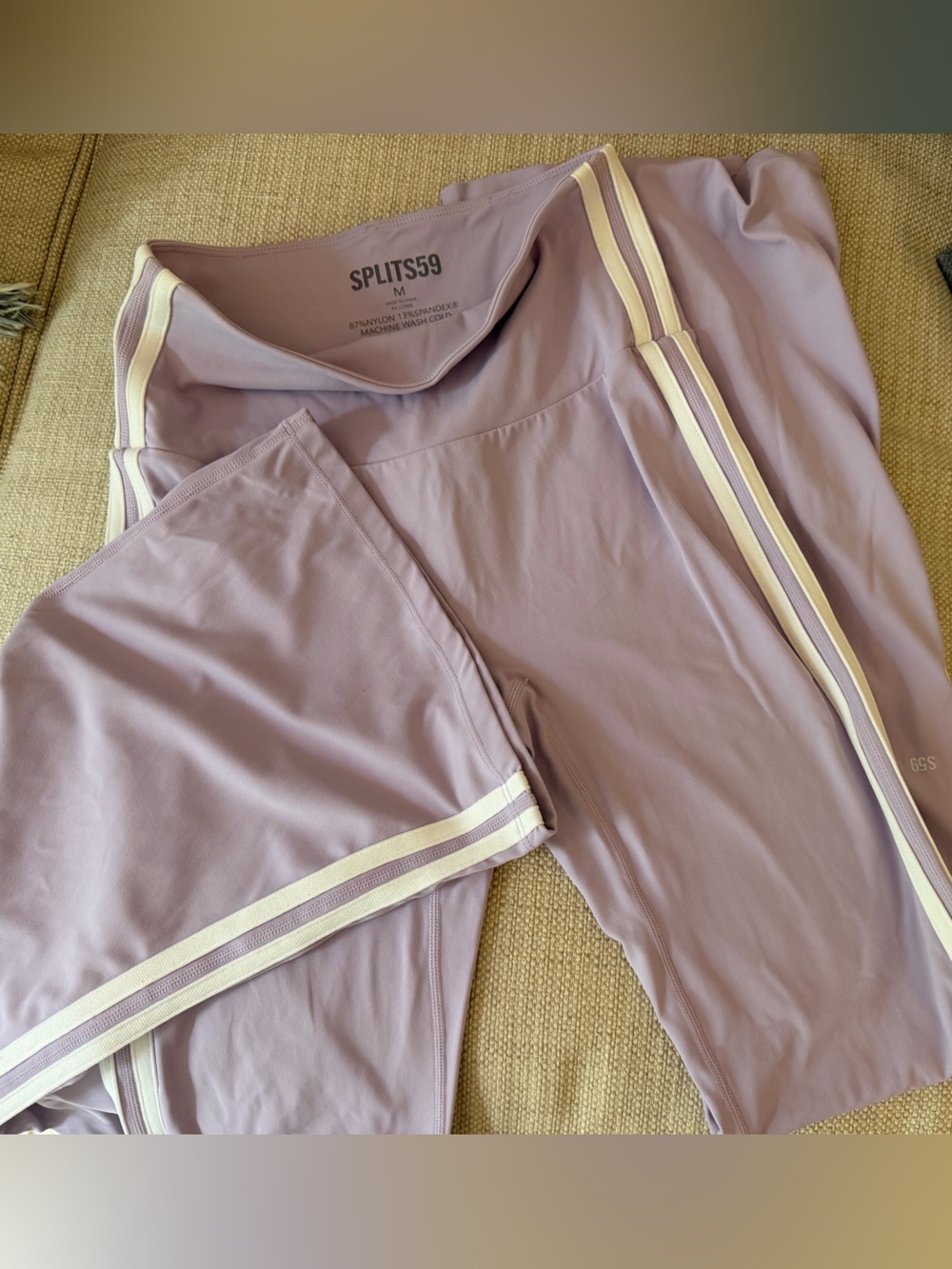 Splits59 Lavender Leggings with Cream Stripe